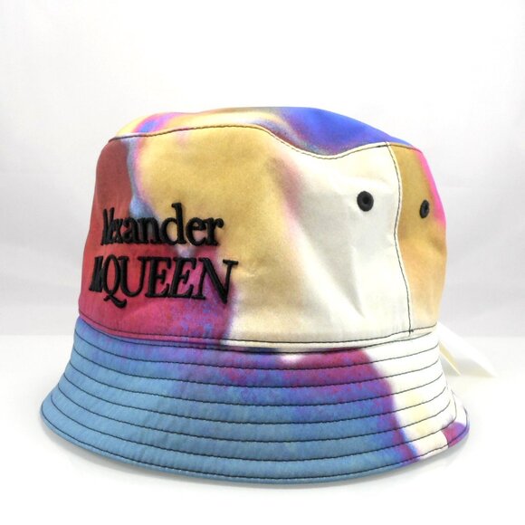 NWT$450 Alexander McQueen Embroidered Logo Abstract Luminous Flower Bucket Hat L - Picture 5 of 15